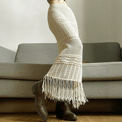 Jupe Tricot Femme – Détails Ajourés