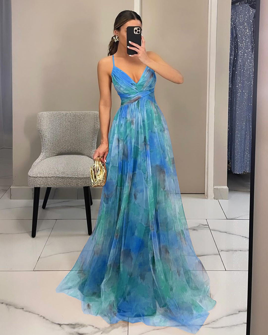 Robe Mesh Imprimée Élégante