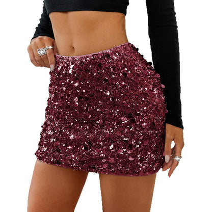 Mini Jupe Bodycon Glamour avec Sequins