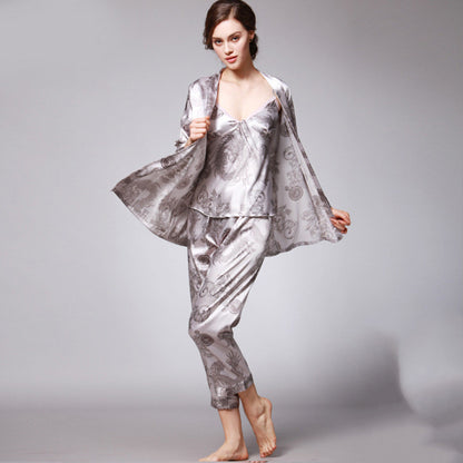Pyjama 3 Pièces Satin Luxe Femme