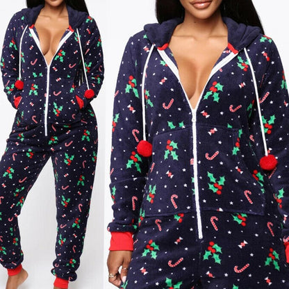 Pyjama Noël à Capuche Femme