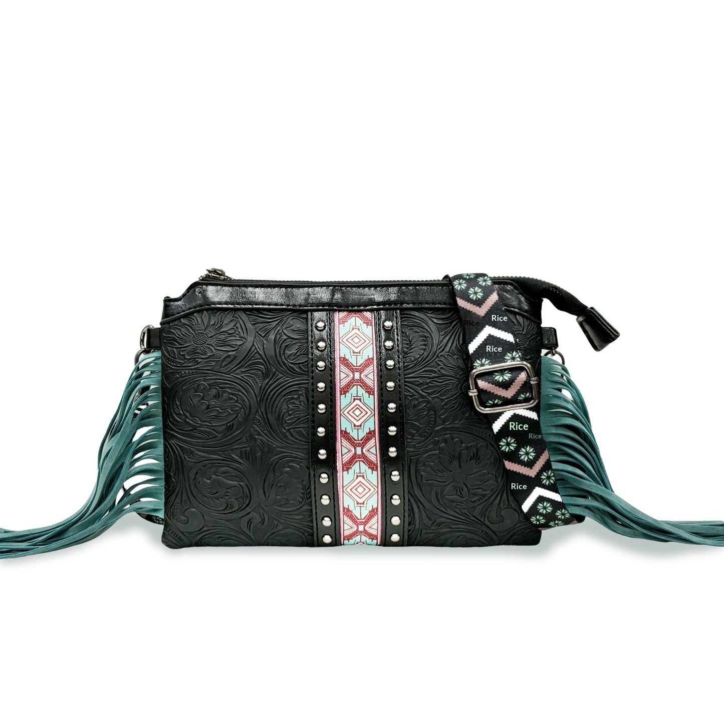 Sac Bandoulière Bohème Chic avec Pompons