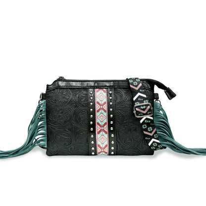 Sac Bandoulière Bohème Chic avec Pompons