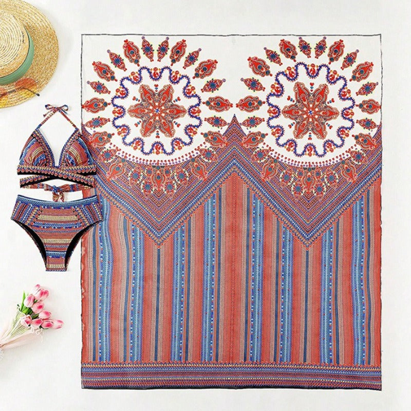 Maillot trois pièces sexy taille haute