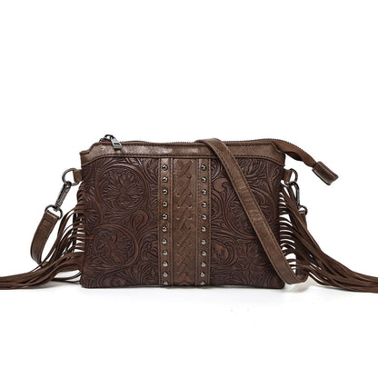 Sac Bandoulière Bohème Chic avec Pompons