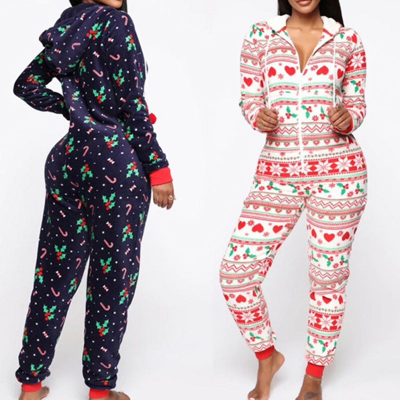 Pyjama Noël à Capuche Femme