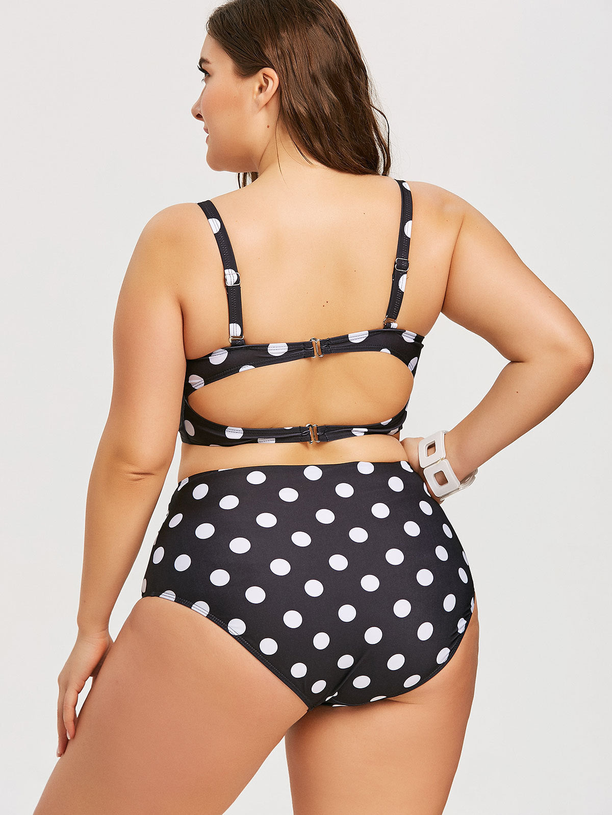 Bikini rétro à pois grande taille