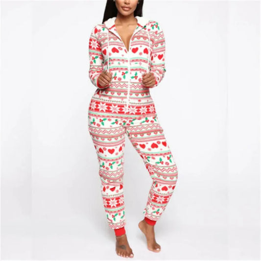 Pyjama Noël à Capuche Femme