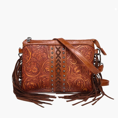 Sac Bandoulière Bohème Chic avec Pompons