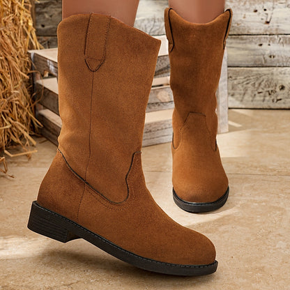 Bottes Femme Velours – Talon Épais