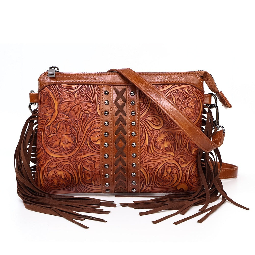 Sac Bandoulière Bohème Chic avec Pompons