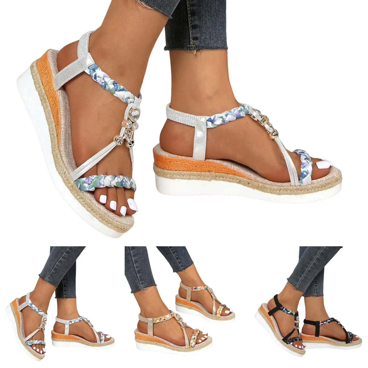Sandales Compensées Perla Bohème™