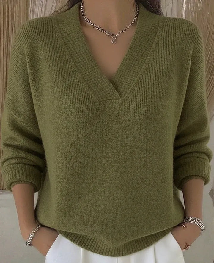 Pull Oversize Femme Col V – Chic & Confort