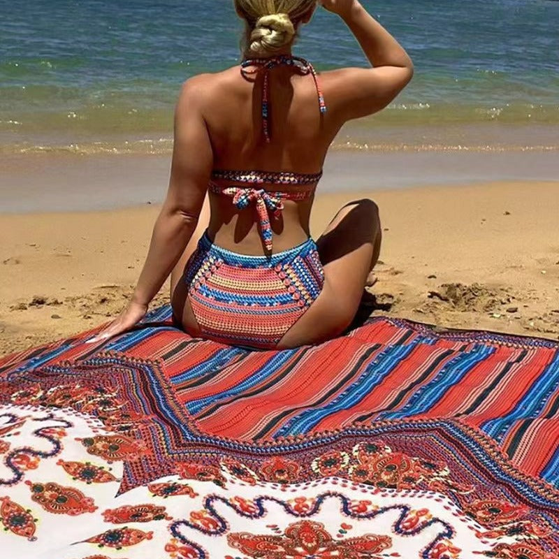 Maillot trois pièces sexy taille haute