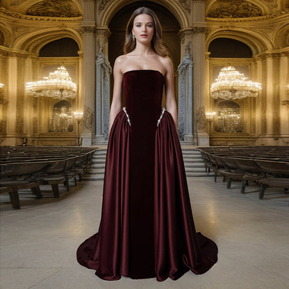 Maxi Dress Femme – Sans Bretelles Élégant