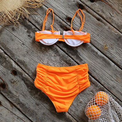 Bikini Taille Haute Plissé