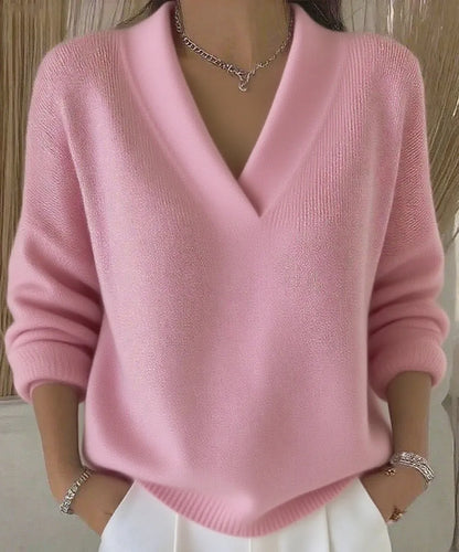 Pull Oversize Femme Col V – Chic & Confort