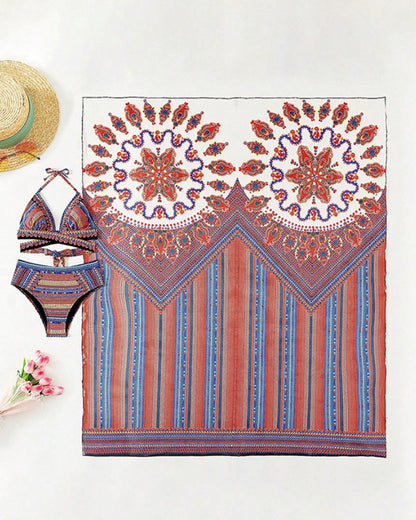 Maillot trois pièces sexy taille haute